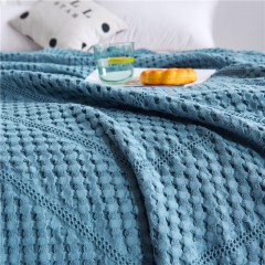 悠梦嘉居 YB-1089 华夫格镂空毛巾被200*230cm 100%棉 嫣然蓝/嫣然灰可选(内蒙新疆西藏、青海宁夏甘肃不发）