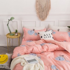 悠梦嘉居 YJ-1009 柔肤棉四件套（床单220x230cm）樱恋/旅程 二色可选下单备注颜色（内蒙、新疆、西藏、青海、宁夏、甘肃不发）