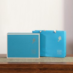 八方礼陶瓷茶具 官窑手握四方茶具 家用或商务送礼 开片11头 粉青 BFLGY-8