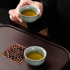 八方礼  哥窑鼎盛辉煌10入茶具  哥窑/绿色 GY2016-1   西北六省不包邮