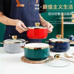 锦知兴  轻奢金边面碗 JZX012  850ml  蓝/红/紫/绿  颜色随机发