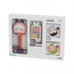 童启萌 儿童玩具拨浪鼓+手机+卡片套装  JY3210 颜色随机