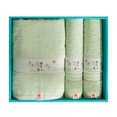 洁丽雅（GRACE）W0240+W0241清韵浴巾三件套 6925954432667/ 6925954432674 颜色随机发