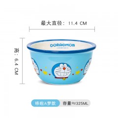 哆啦A梦 宽边色釉碗4.5英寸 N120 φ12cm*6.2cm 哆啦美/哆啦A梦/大熊/静香 可选下单备注图案