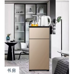 格来德（Grelide）茶吧机家用电热烧水饮水机台式自动欧式高档下置水桶大尺寸多功能冷热智能柜子中式客厅立式X3 金色 1.2L