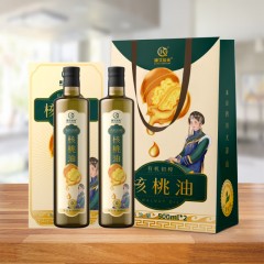 康艾拾光 有机初榨核桃油500ml*2礼盒款（天地盖）6974522680214