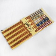 石田 ishida印花尖头日式家用料理竹筷子5入套装 671248/ 672290 可选下单备注类型